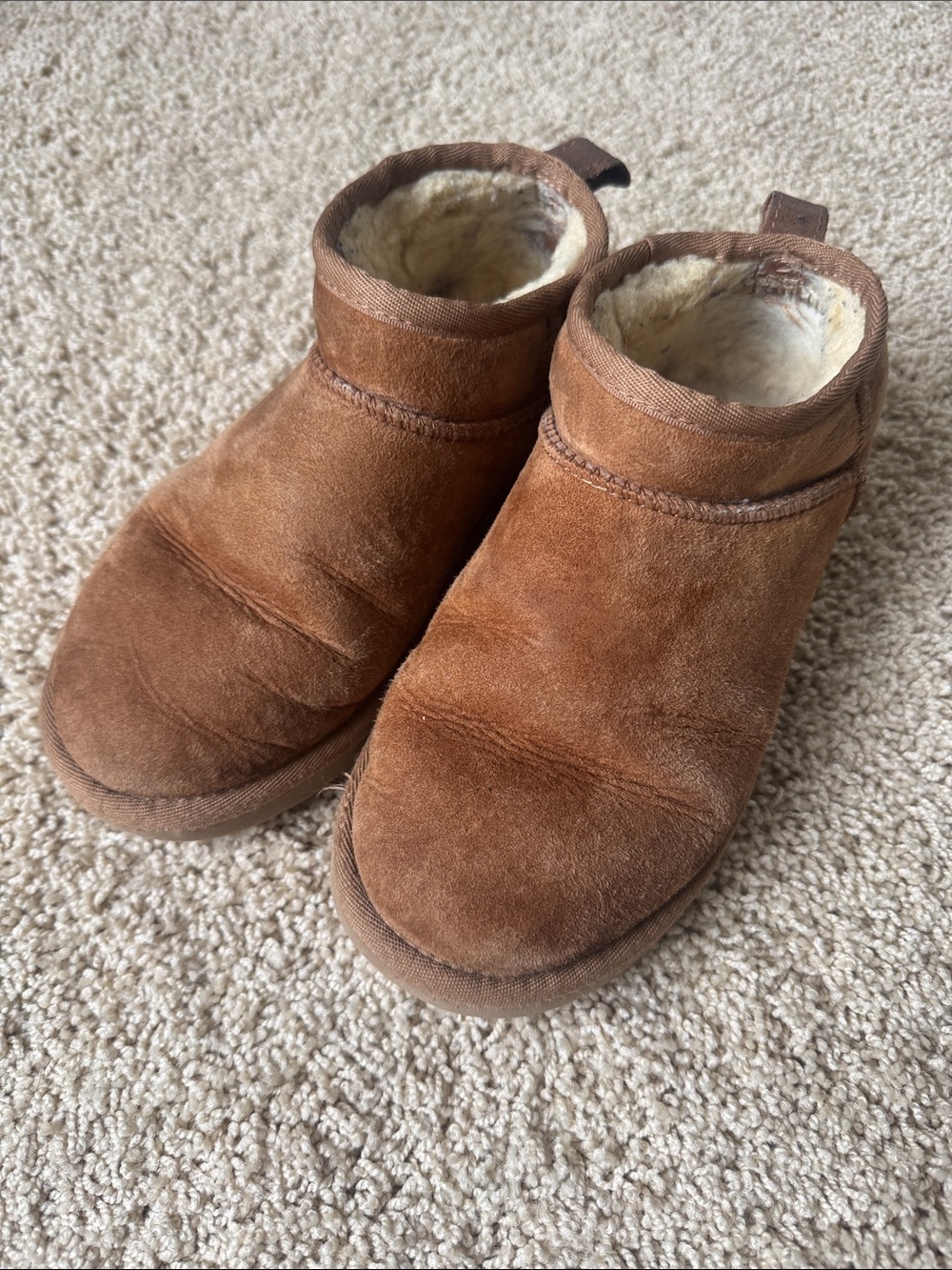 UGG Chestnut Suede Shearling Clog Slip-Ons